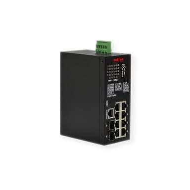 ROLINE Industrial Gigabit Switch, 10 Ports (8x RJ45 + 2x SFP), PoE+, Smart Managed (21.13.1137)