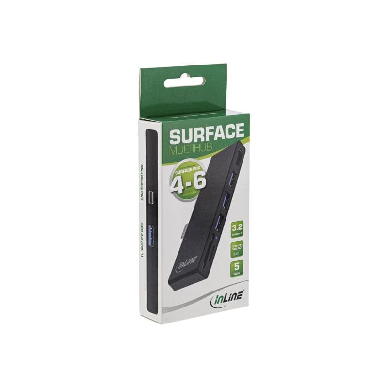 INLINE MultiHub, Surface Pro 4/5/6, 3-Port USB 3.2 Typ-A Buchse, HDMI 4K