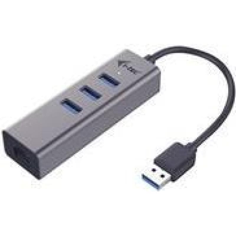 COMDIS I-TEC USB 3.0 Metal 3-Port HUB mit Gigabit Ethernet Adapter 1x USB 3.0 auf RJ-45 3x USB 3.0 P