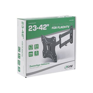 INLINE Basic Wandhalterung, für Flach-TV 58-107cm (23-42″), bis 40cm Wandabstand (