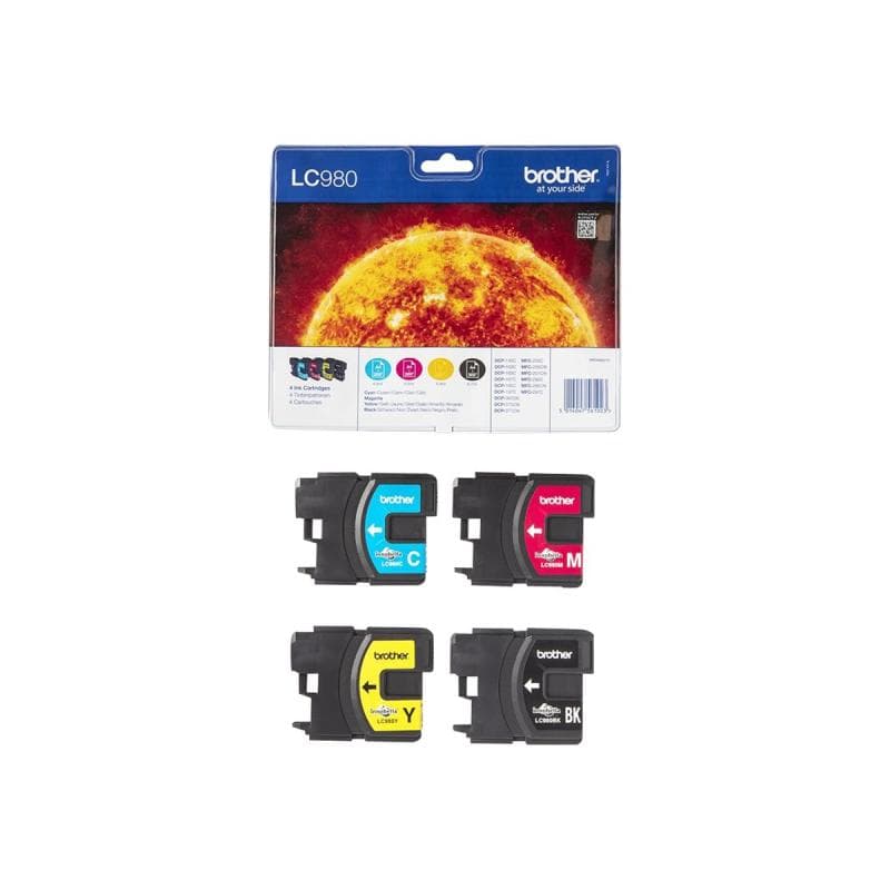 BROTHER LC980VALBP 4er Pack Schwarz, Gelb, Cyan, Magenta Tintenpatrone