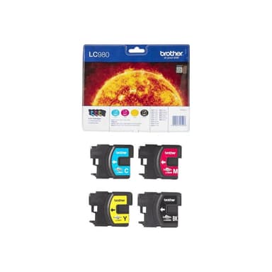 BROTHER LC980VALBP 4er Pack Schwarz, Gelb, Cyan, Magenta Tintenpatrone