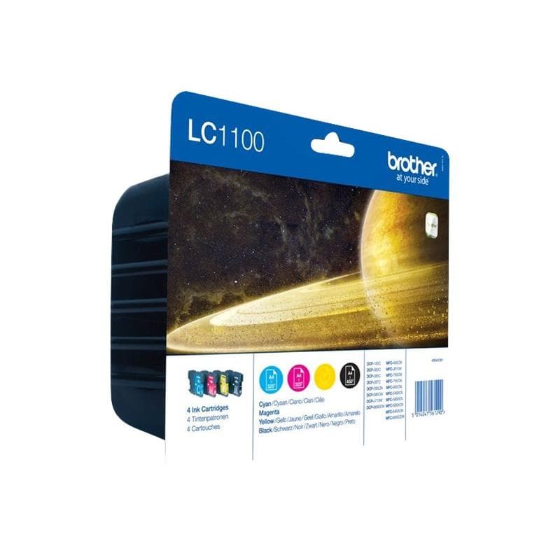 BROTHER LC1100 Value Pack 4er Pack Schwarz, Gelb, Cyan, Magenta Tintenpatrone
