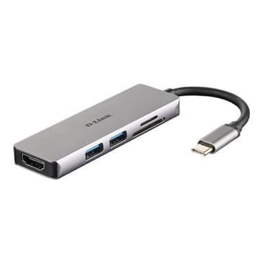 D-LINK USB-C 5-Port USB 3.0 Hub mit HDMI und SD & microSD Card Reader