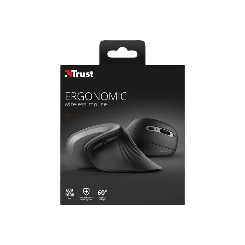 TRUST VERRO Ergonomische Maus Optisch Ergonomisch Schwarz