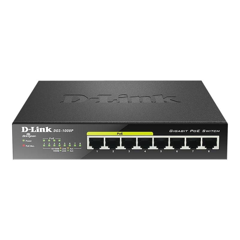 D-LINK DGS 1008P - Switch - nicht verwaltet - 4 x 10/100/1000 (PoE) + 4 x 10/100/1000 - Desktop - Po