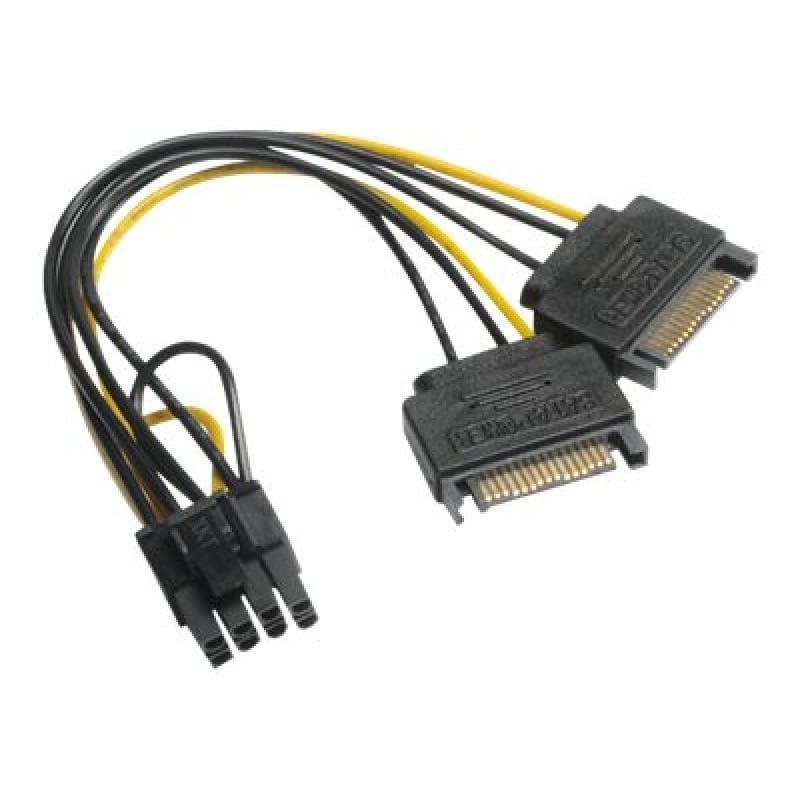 AKASA 2x 15-Pin-SATA auf 1x 6-Pin-PCIe Adapter - Adapter - Digital/Daten (AK-CBPW19-15)