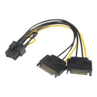 AKASA 2x 15-Pin-SATA auf 1x 6-Pin-PCIe Adapter - Adapter - Digital/Daten (AK-CBPW19-15)