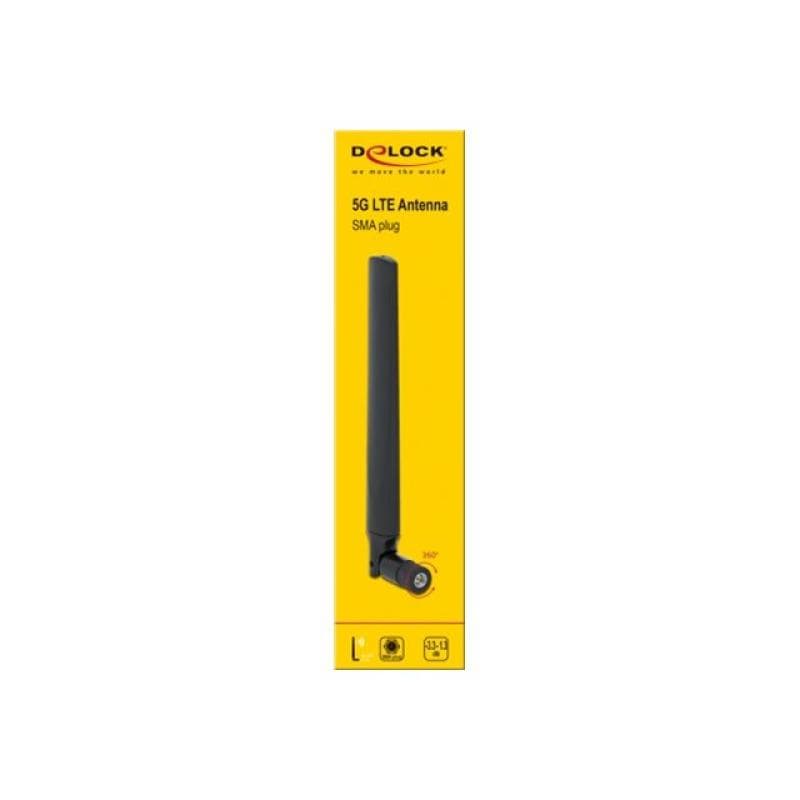 DELOCK 5G LTE Antenne SMA Stecker -0,5-2,3dBi omnidirektional mit Kippgelenk schwarz