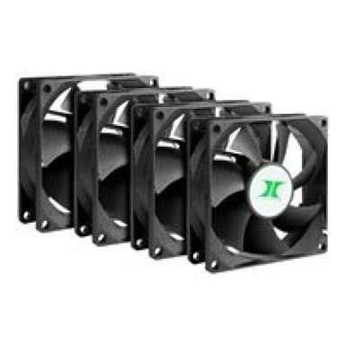 INTERTECH Lüfter 80*80*25 IPC Fan Set 4xLüfter 80mm, schw.