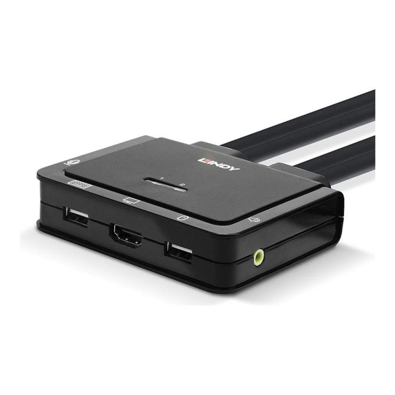 LINDY 2 Port HDMI 18G, USB Type C Cable KVM Switch