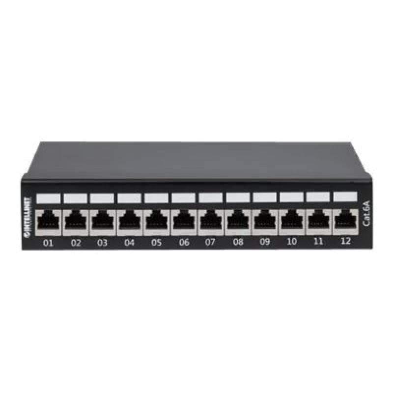 INTELLINET 12-Port Cat6a Patchpanel FTP Desktop schwarz