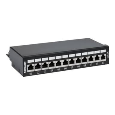 INTELLINET 12-Port Cat6a Patchpanel FTP Desktop schwarz