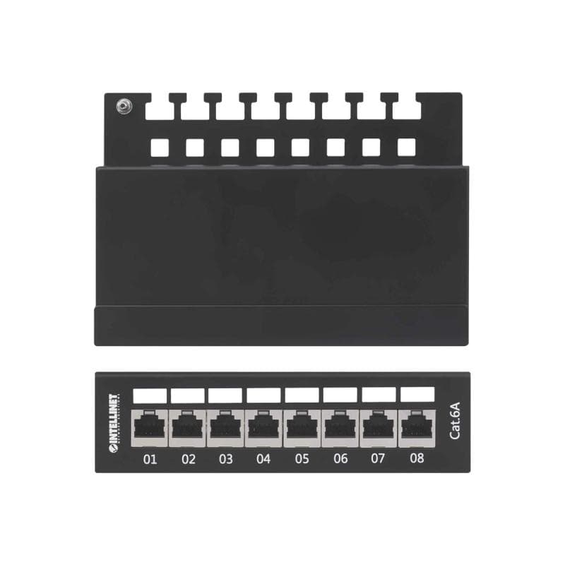 INTELLINET 8-Port Cat6a Patchpanel FTP Desktop schwarz