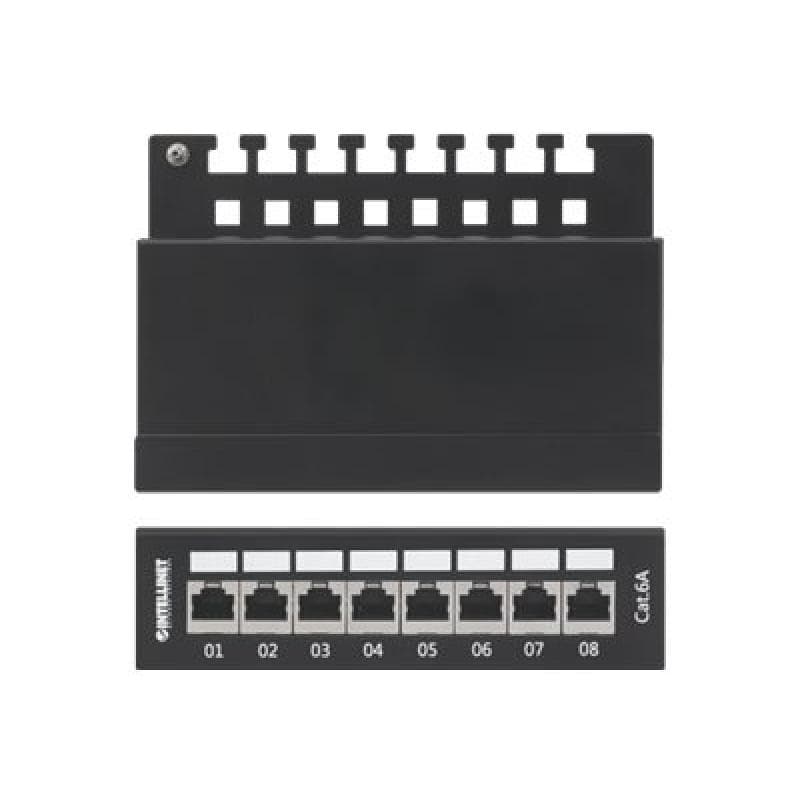 INTELLINET 8-Port Cat6a Patchpanel FTP Desktop schwarz