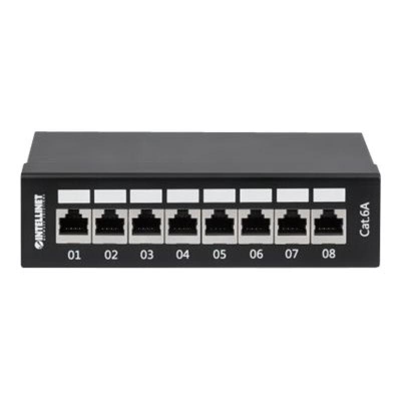 INTELLINET 8-Port Cat6a Patchpanel FTP Desktop schwarz