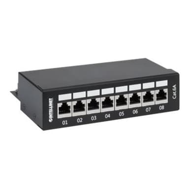 INTELLINET 8-Port Cat6a Patchpanel FTP Desktop schwarz
