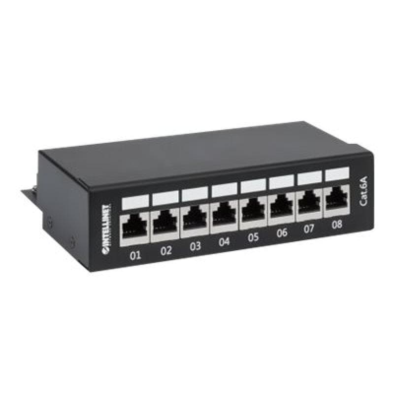 INTELLINET 8-Port Cat6a Patchpanel FTP Desktop schwarz