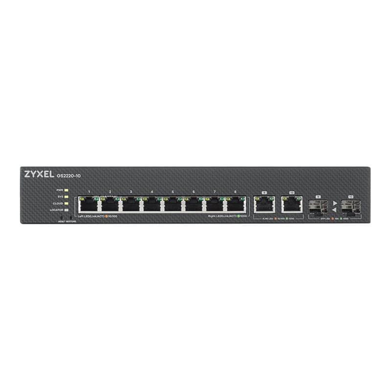 ZYXEL Switch GS2220-10 8 Port + 2x SFP/Rj45 Gigabit L2