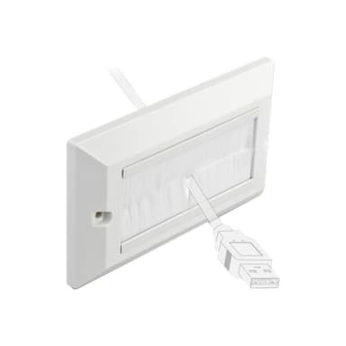 DELOCK Kabelmanagement Abdeckblende 146 x 86 mm mit weißen Bürstenstreifen