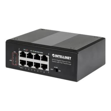 INTELLINET 8-Port PoE+ Gb Switch PoE-Passthrough 1xPD PoE 95W Eingangsstrom 7x PSE PoE Strombudget b