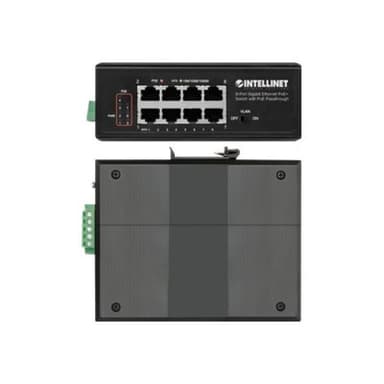 INTELLINET 8-Port PoE+ Gb Switch PoE-Passthrough 1xPD PoE 95W Eingangsstrom 7x PSE PoE Strombudget b