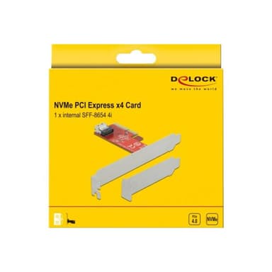 DELOCK PCI Express x4 Karte zu 1 x intern SFF-8654 4i NVMe - Low Profile Formfaktor