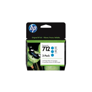HP 712 3-Pack 29-ml Cyan DesignJet Ink Cartridge