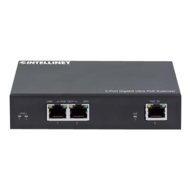 INTELLINET 2-Port Gigabit Ultra PoE-Extender 60W um 100m