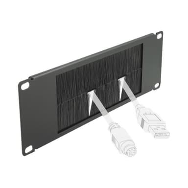 DELOCK 10? Kabelmanagement Bürstenleiste 2 HE schwarz (66481)