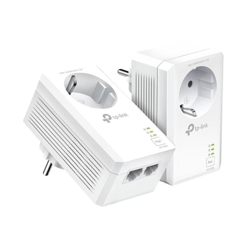 TP-LINK AV1000 2-Port Gigabit Passthrough Powerline Starter Kit