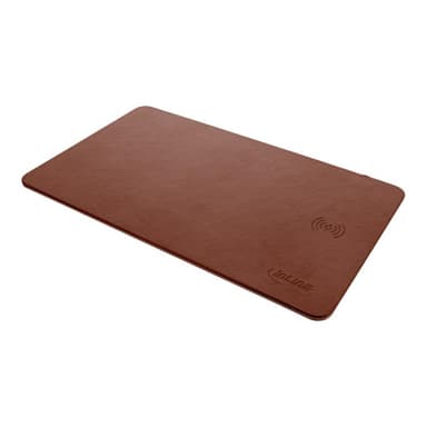 INLINE Maus-Pad, Wireless Charging, 370x225x7mm, braun