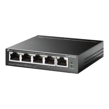 TP-LINK 5-Port Gigabit Easy Smart Switch with 4-Port PoE+ 65 W PoE Power, Desktop Steel Case