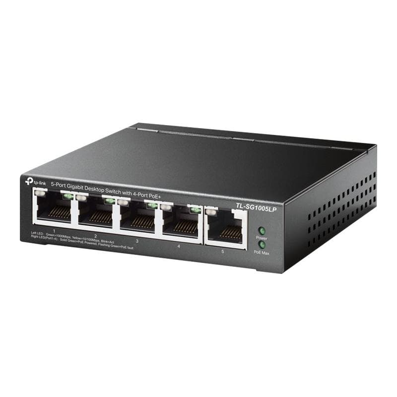 TP-LINK 5-Port Gigabit Desktop Switch with  4-Port PoE+  40 W PoE Power, Desktop Steel Case