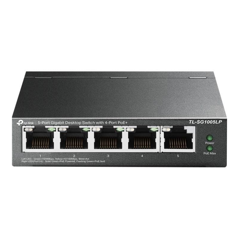 TP-LINK 5-Port Gigabit Desktop Switch with  4-Port PoE+  40 W PoE Power, Desktop Steel Case