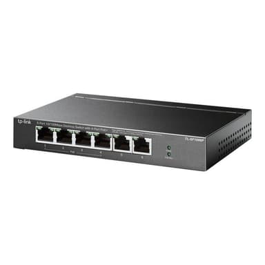 TP-LINK 6-Port 10/100 Mbps Desktop Switch with 4-Port PoE+ 67 W PoE Power, Desktop Steel Case