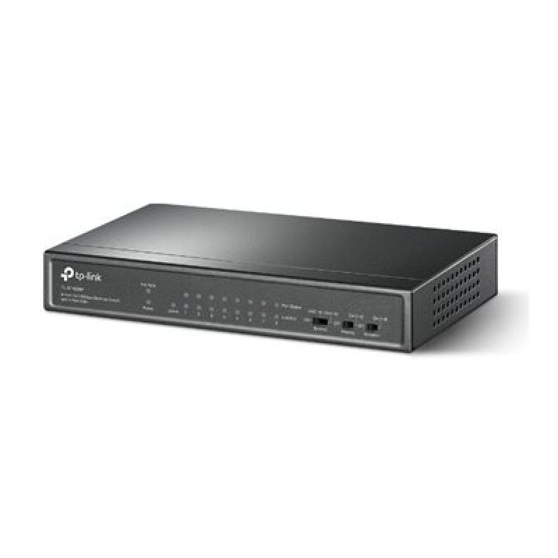 TP-LINK 9-Port 10/100 Mbps Desktop Switch with 8-Port PoE+ 65 W PoE Power, Desktop Steel Case