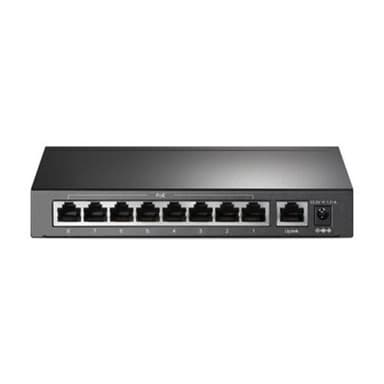 TP-LINK 9-Port 10/100 Mbps Desktop Switch with 8-Port PoE+ 65 W PoE Power, Desktop Steel Case