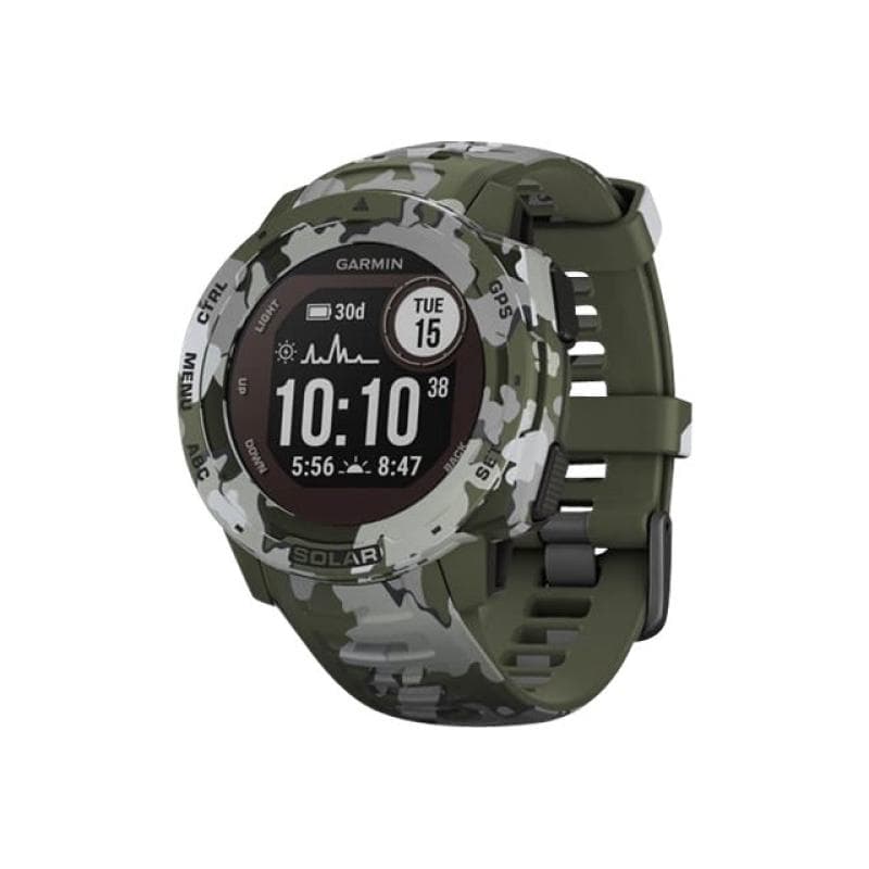GARMIN Instinct Solar Camo GPS-Multisport-Smartwatch grün
