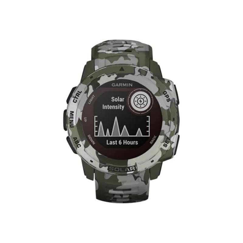 GARMIN Instinct Solar Camo GPS-Multisport-Smartwatch grün