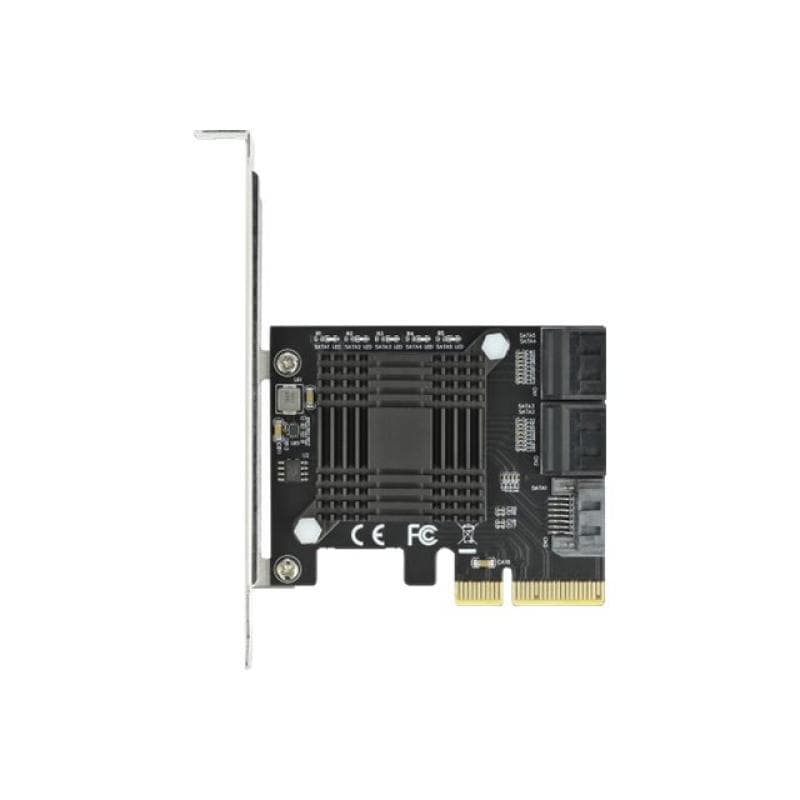 DELOCK 5 Port SATA PCI Express x4 Karte - Low Profile Formfaktor