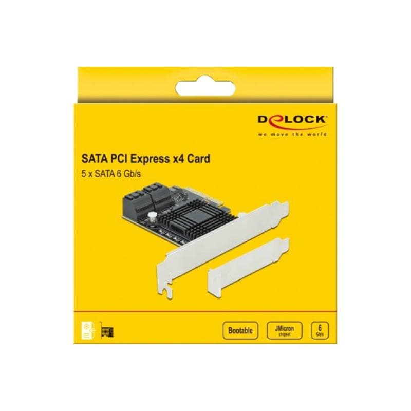 DELOCK 5 Port SATA PCI Express x4 Karte - Low Profile Formfaktor