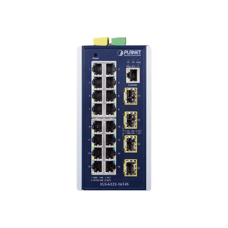 PLANET TECHNOLOGY PLANET Industrial L3+ 16-Port 1000T + 4Port 1000X SFP