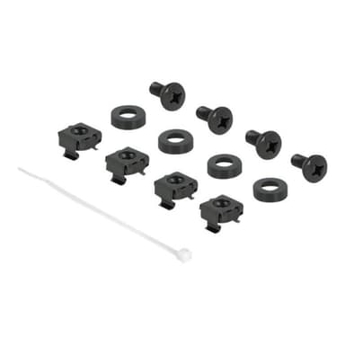 DELOCK Cable Management Brush Strip with Cable Support Plate - Kabelführungspanel mit Bürste - Schwa
