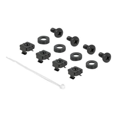 DELOCK Cable Management Brush Strip with Cable Support Plate - Kabelführungspanel mit Bürste - Schwa