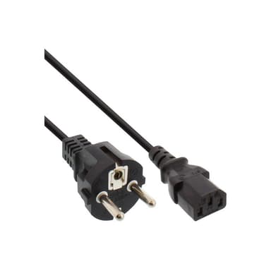 INLINE - Stromkabel - Typ E (M) bis IEC 60320 C13 - 1.8 m - geformt - Schwarz (Pack