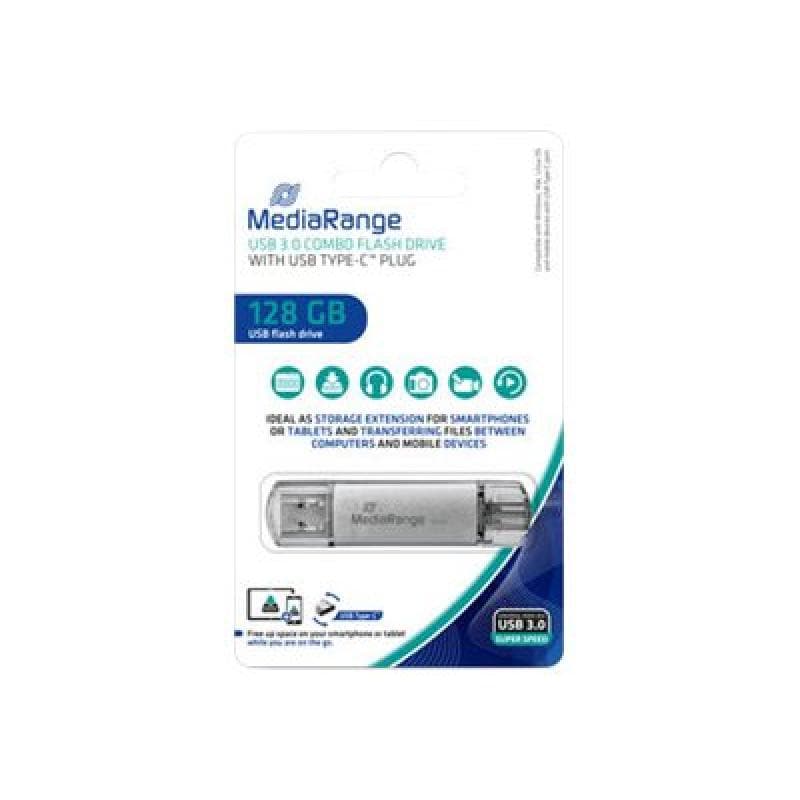 MEDIARANGE USB-Stick 128GB USB 3.1 combo mit USB Type-C