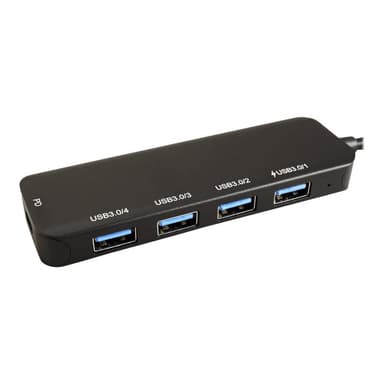 VALUE USB 3.2 Gen 1 Hub, 4fach, Typ C Anschlusskabel, mit 1 PD-Port