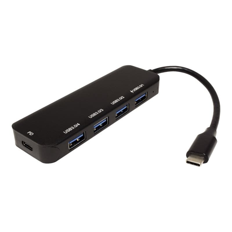 VALUE USB 3.2 Gen 1 Hub, 4fach, Typ C Anschlusskabel, mit 1 PD-Port