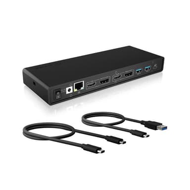 ICY BOX IB-DK2245AC - Dockingstation - USB-C / Thunderbolt 3 - 2 x HDMI, 2 x DP - GigE